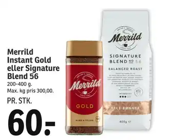 SPAR Merrild instant gold eller signature blend 56 tilbud
