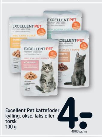 REMA 1000 Excellent pet kattefoder kylling, okse, laks eller torsk tilbud