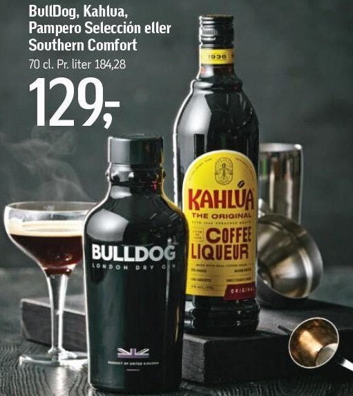 Bulldog, kahlua, pampero selecction el. southern comfort tilbud hos Føtex