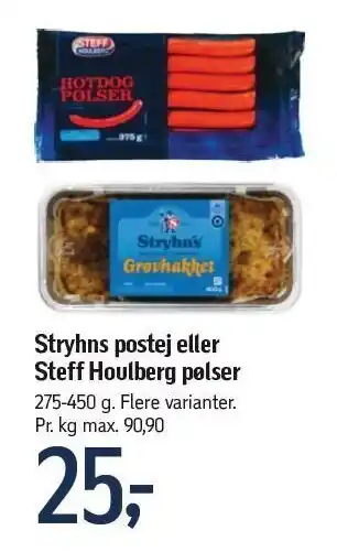 Føtex Stryhns postej el. steff houlberg pølser tilbud