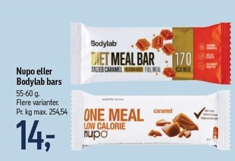 Føtex Nupo el. bodylab bars tilbud
