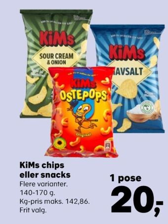 Kvickly Kims chips tilbud