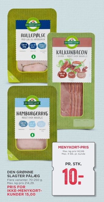 MENY Den grønne slagter kalkunbacon tilbud