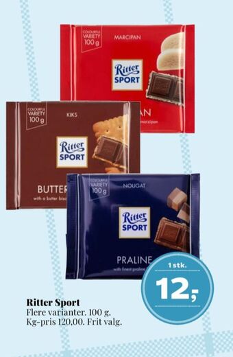 Ritter sport chokoladeplade marzipan