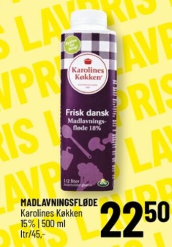 Løvbjerg Karolines madlavningsfløde 18% tilbud
