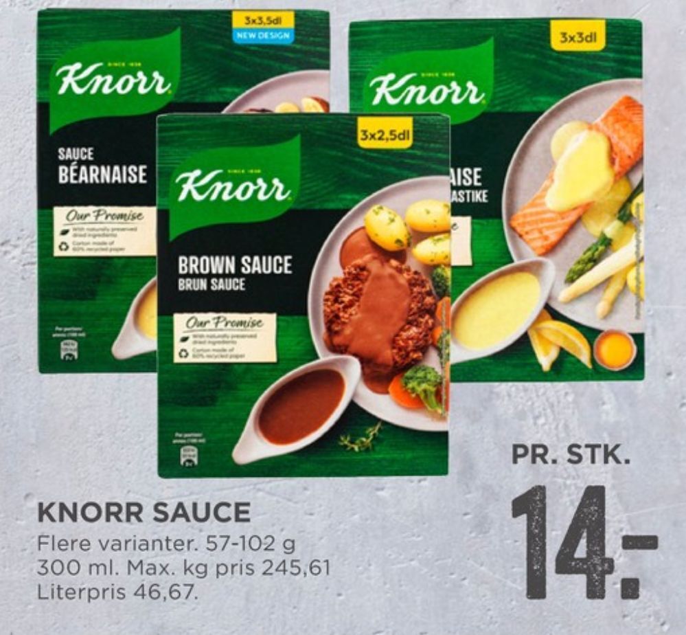 Knorr sauce pulver tilbud hos MENY