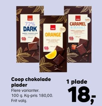 SuperBrugsen Coop chokoladeplade 72% dark tilbud