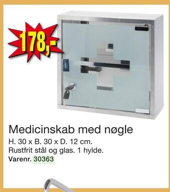 Medicinskab med nøgle