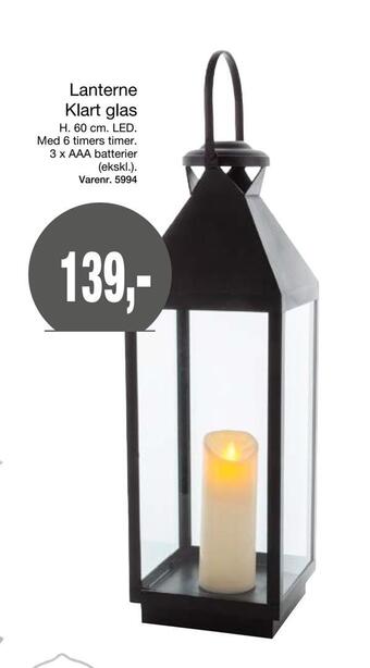 Harald Nyborg Lanterne klart glas tilbud