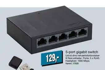 Harald Nyborg 5-port gigabit switch tilbud