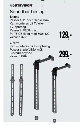 Soundbar beslag