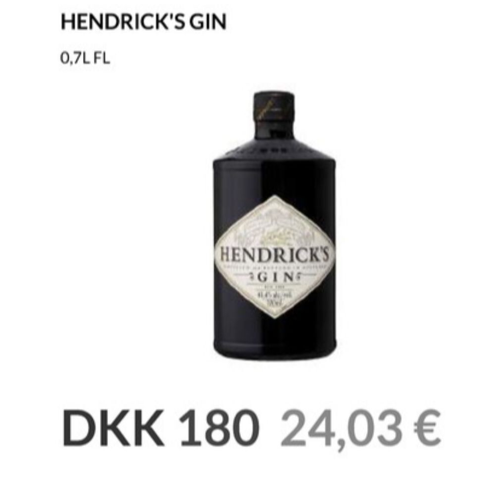 Hendricks gin tilbud hos Nielsen's Discount