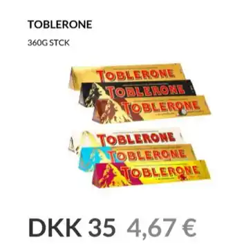 Nielsen's Discount Toblerone chokolade dark tilbud