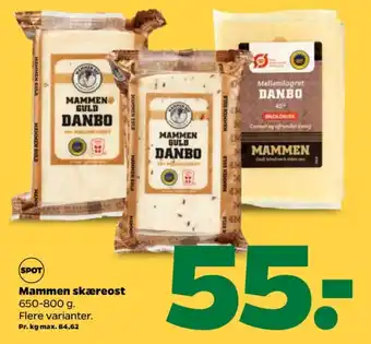 Netto Mammen skæreost danbo mellemlagret kommen tilbud
