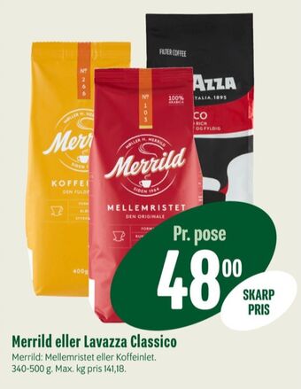 Min Købmand Koffeinlet kaffe formalet tilbud