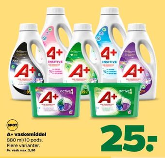 Netto A+ vaskemiddel-tabs tilbud