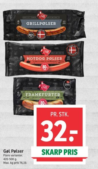 SPAR Gøl grillpølser tilbud
