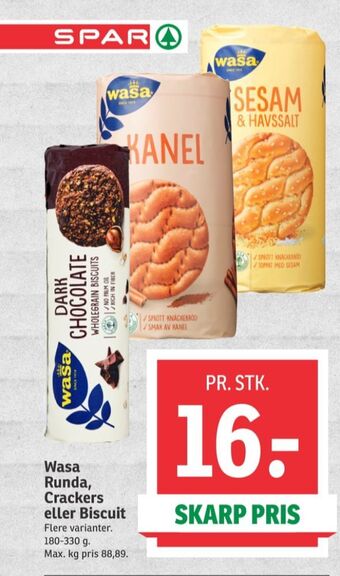 SPAR Wasa knækbrød tilbud