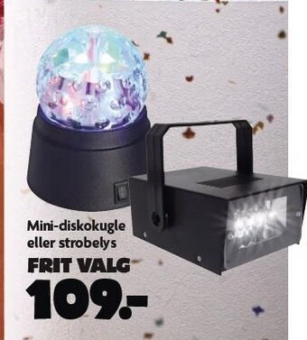 Mini-diskokugle el. strobelys