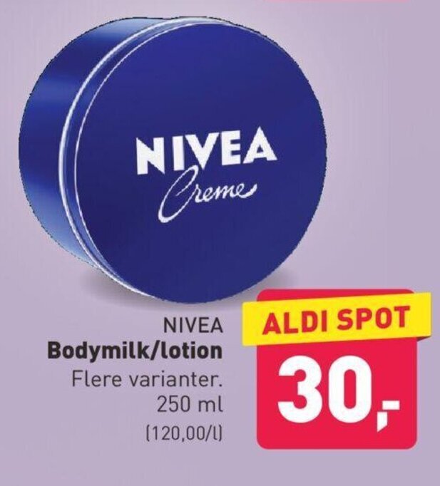 Nivea Bodymilk/Lotion tilbud hos ALDI