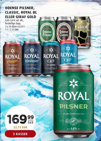 Scandinavian Park Odense pilsner, classic, royal øl eller giraf gold tilbud