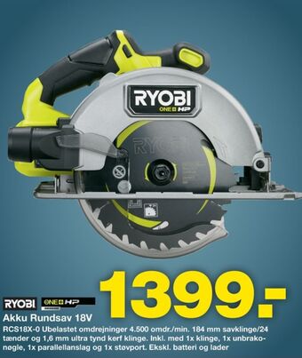 Bauhaus Ryobi rundsav tilbud