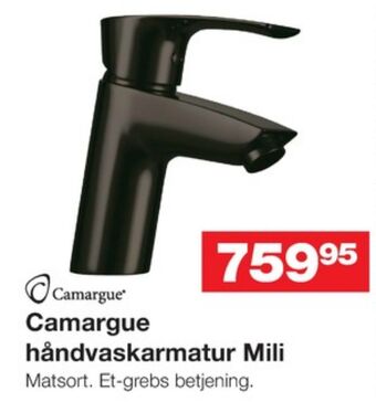 Bauhaus Camargue håndvaskarmatur tilbud