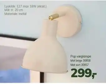 Daells Bolighus Pop væglampe tilbud