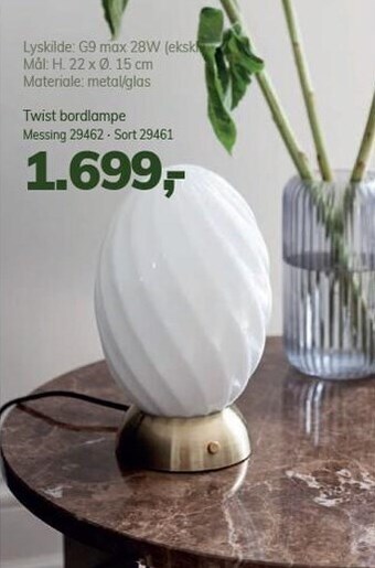 Daells Bolighus Twist bordlampe tilbud