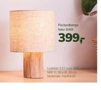 Daells Bolighus Pia bordlampe tilbud