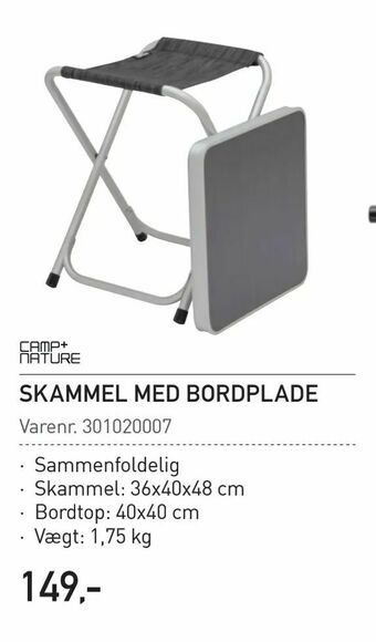 Skammel med bordplade