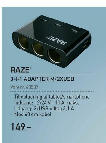 Thansen 3-i-1 adapter m/2xusb tilbud