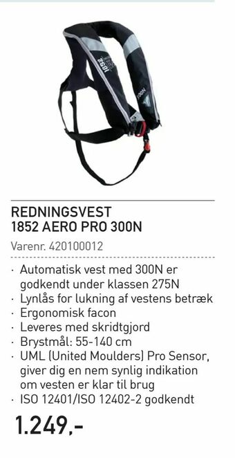 Thansen Redningsvest 1852 aero pro 300n tilbud
