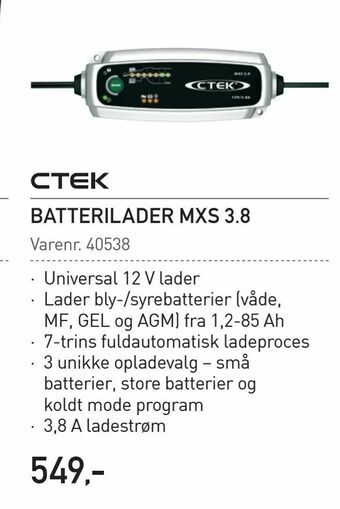 Thansen Batterilader mxs 3,8 tilbud
