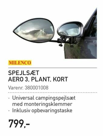Thansen Spejlsæt aero 3, plant, kort tilbud