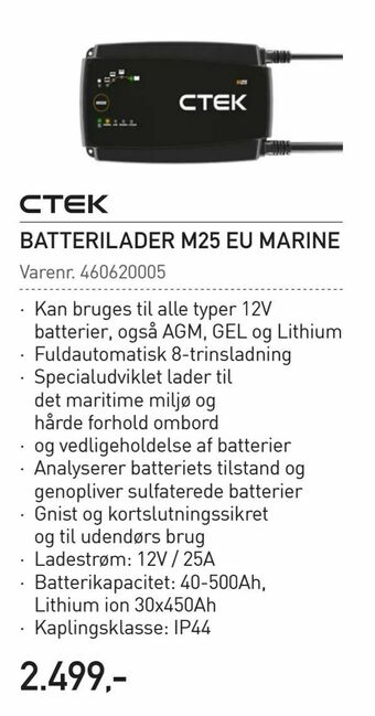 Thansen Batterilader m25 eu marine tilbud