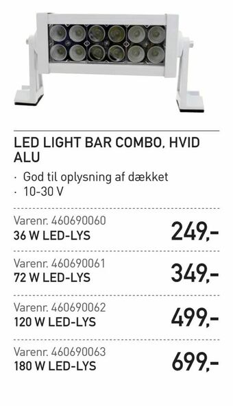 Thansen Led light bar combo, hvid alu tilbud