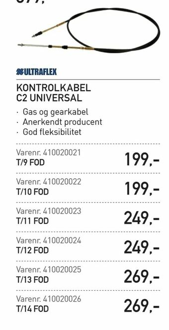 Thansen Kontrolkabel c2 universal tilbud