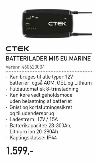 Thansen Batterilader m15 eu marine tilbud