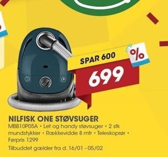 Punkt1 Nilfisk one støvsuger tilbud