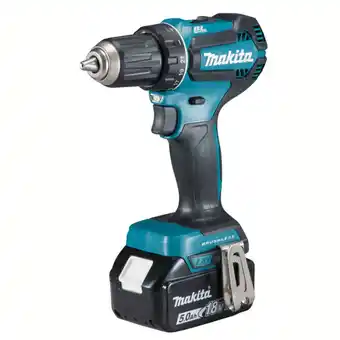 Makita, bore-/skruemaskine, inkl. batteri, ddf485rtj lxt, 18 v