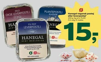 Coop 365 Hanegal vegansk postej eller leverpostej tilbud
