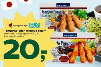 Coop 365 Tempura- eller Torpedo rejer tilbud