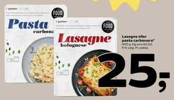 Coop 365 Lasagne eller pasta carbonara tilbud