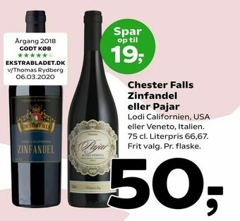 Coop 365 Chester Falls Zinfandel eller Pajar tilbud