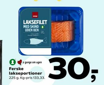 Ferske lakseportioner