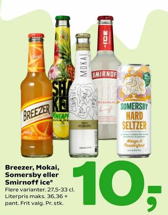 Coop 365 Breezer, Mokai, Somersby eller Smirnoff ice tilbud