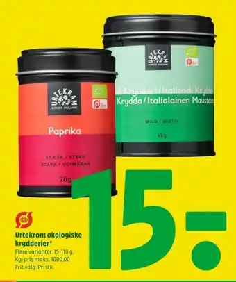 Coop 365 Urtekram økologiske krydderier tilbud