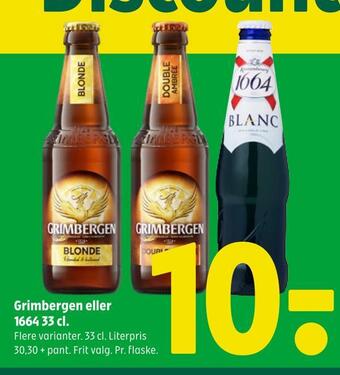 Coop 365 Grimbergen eller 1664 33 cl tilbud