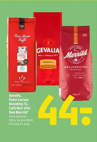 Coop 365 Gevalia, peter larsen blanding 72, café noir eller rød merrild tilbud